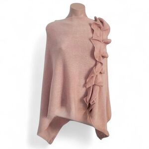 Charlie Paige Asymmetrical Mauve Poncho Acrylic Pink